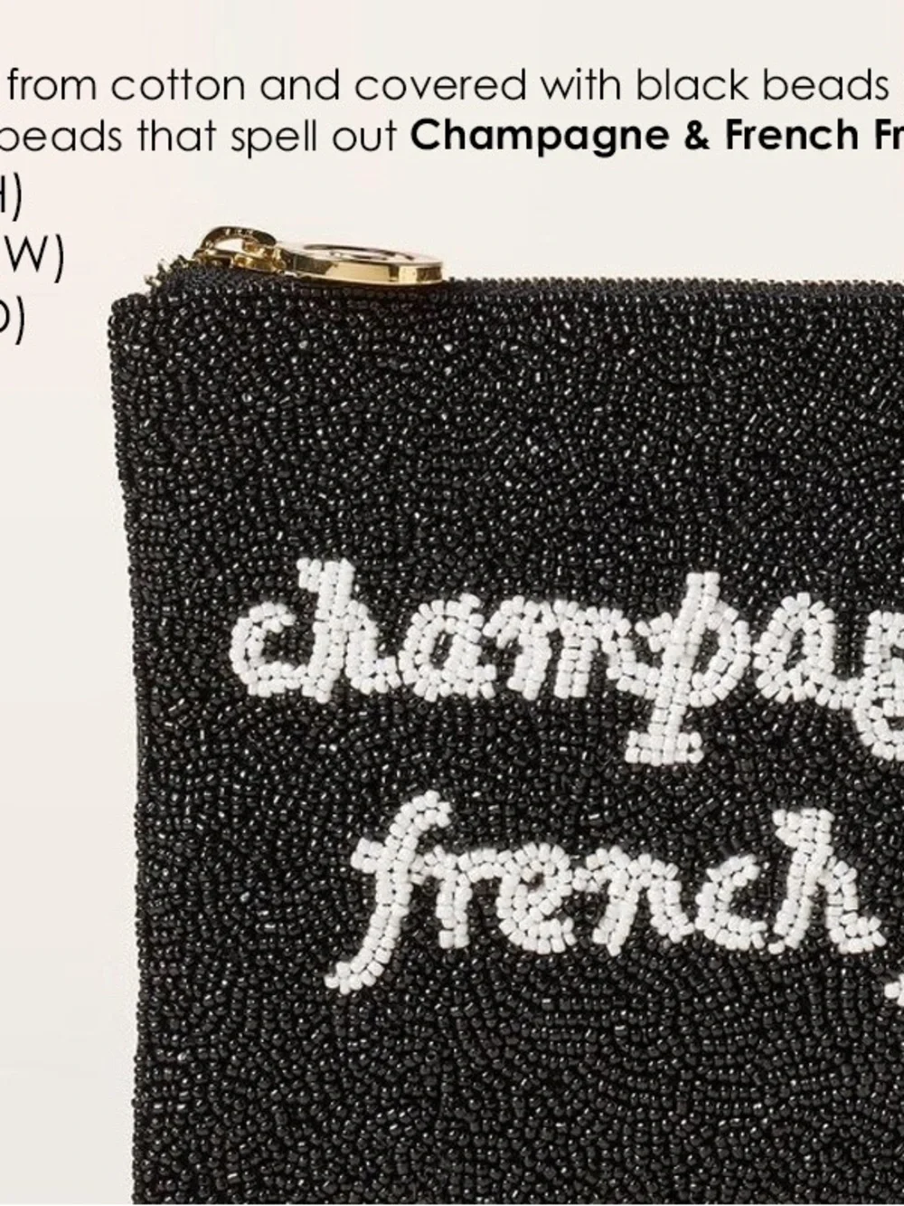 Kate Spade champagne & french fries beaded clutch NEW